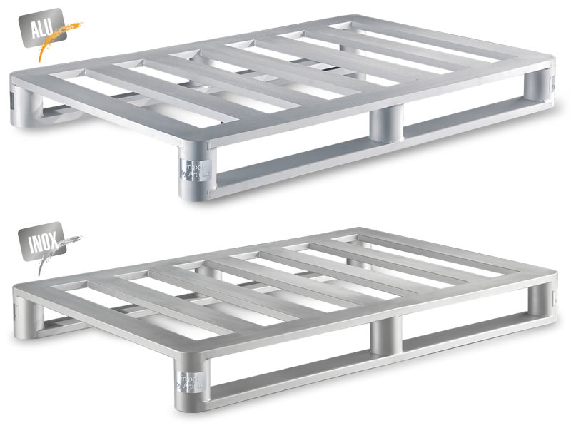 Palets de acero inoxidable y aluminio